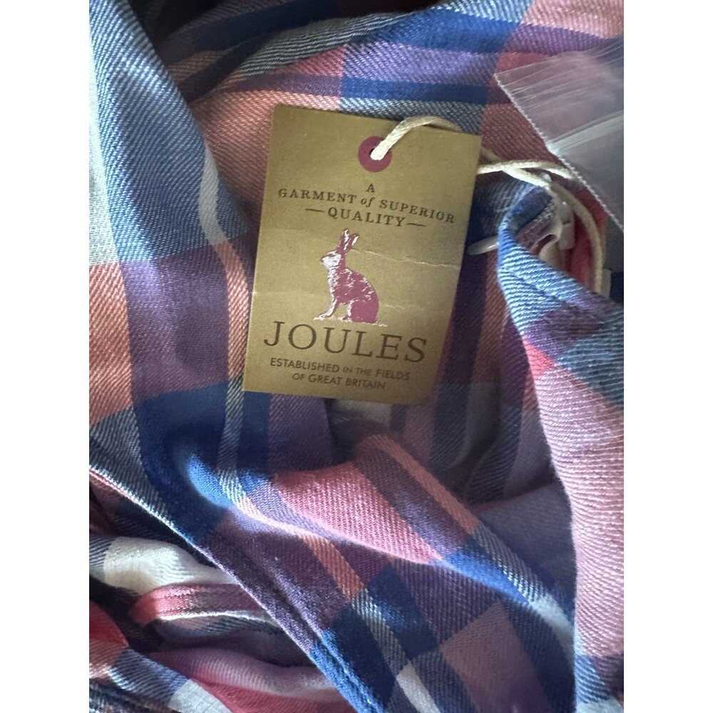Joules Dress Womens 8 Pink Blue Plaid Sleeveless Tie Belt Midi Cottage New - Picture 11 of 14
